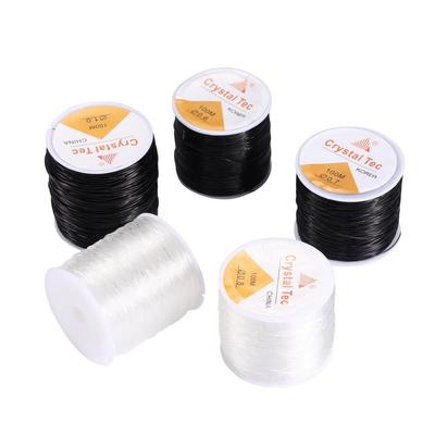 Schwarzes elastisches Kristallseil zur Herstellung von DIY-Schmuck - 60 Meter Buddha-Perlen-Material