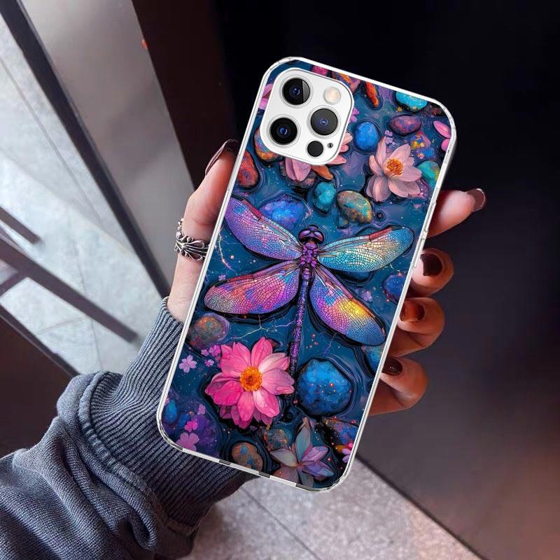 

Beautiful Dragonfly Enthusiasts Phone Case For iPhone 17 Air 11 13 Mini 14 15 Plus 16 12 Pro Max 16E SE 7 8 Pattern Soft TPU Bac iPhone 15 Pro