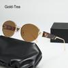 UV Protection Metal Frame Sunglasses Round Street Shooting Sun Glasses  Beach/Travel/Streetwear
