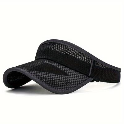 Women'S Lightweight Breathable Mesh Visor Hat with Extended Brim, Black, Casual Summer Style for Outdoor Activities, Sun Visor Hat