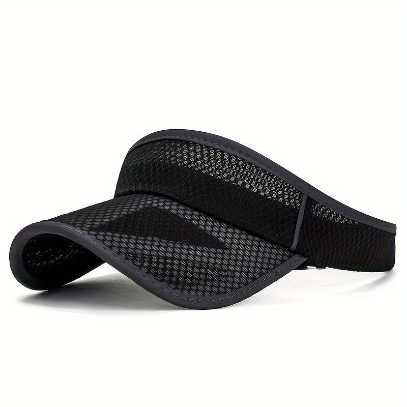 Women'S Lightweight Breathable Mesh Visor Hat with Extended Brim, Black, Casual Summer Style for Outdoor Activities, Sun Visor Hat