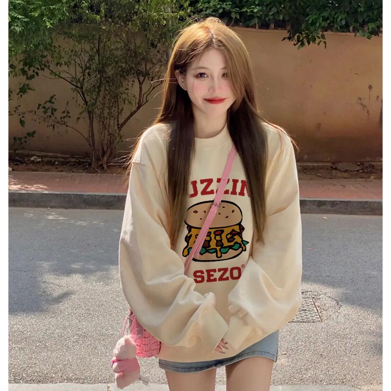 2025 Women's Loose Plus Size Fleece-Lined Sweatshirt - Versatile Spring & Autumn Petite Round Neck Hot Seller Top