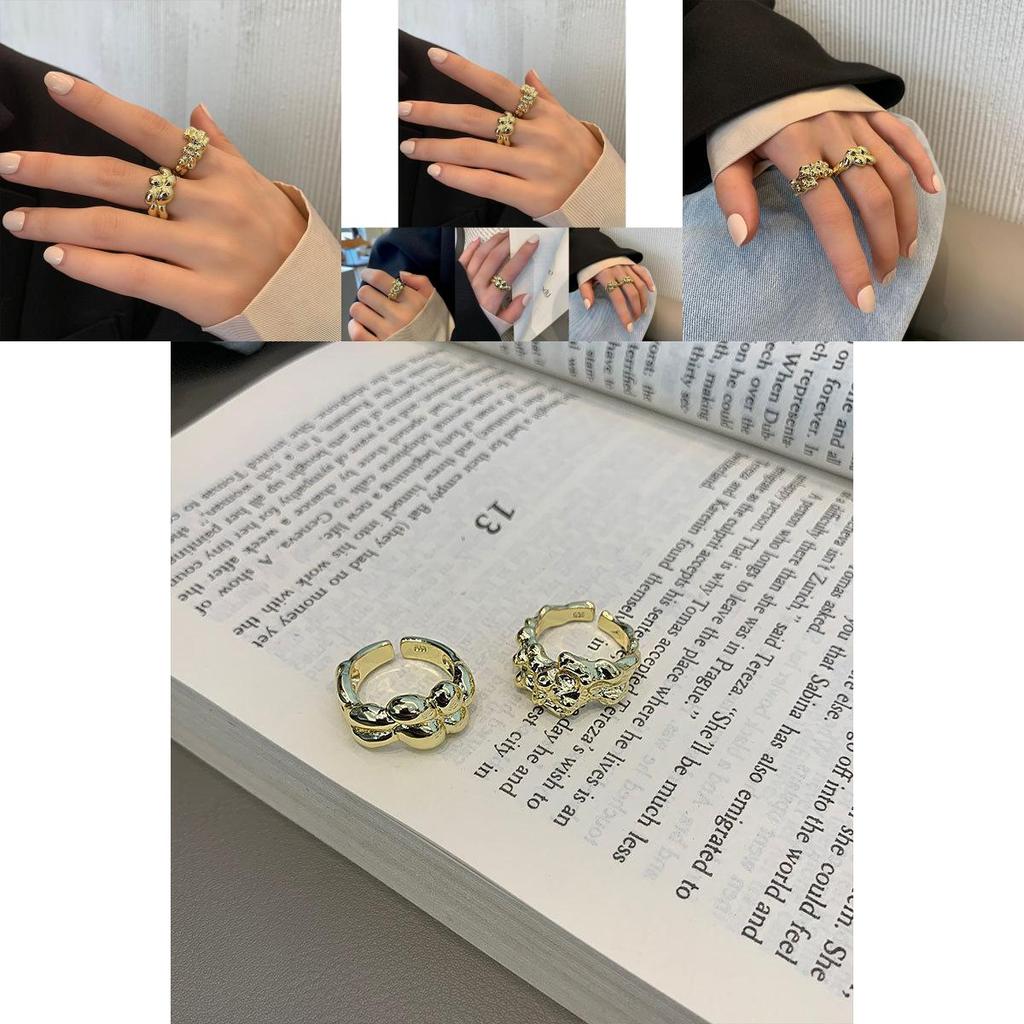 Elegant Irregular Shaped Ring With Trendy Textured Design Perfect For Fashion Lovers