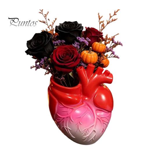 Anatomical Heart Planter Hand Holding Human Organ Vase, Gothic Shaped Succulent Plant Container Spooky Halloween Desktop Flower Pot for Living