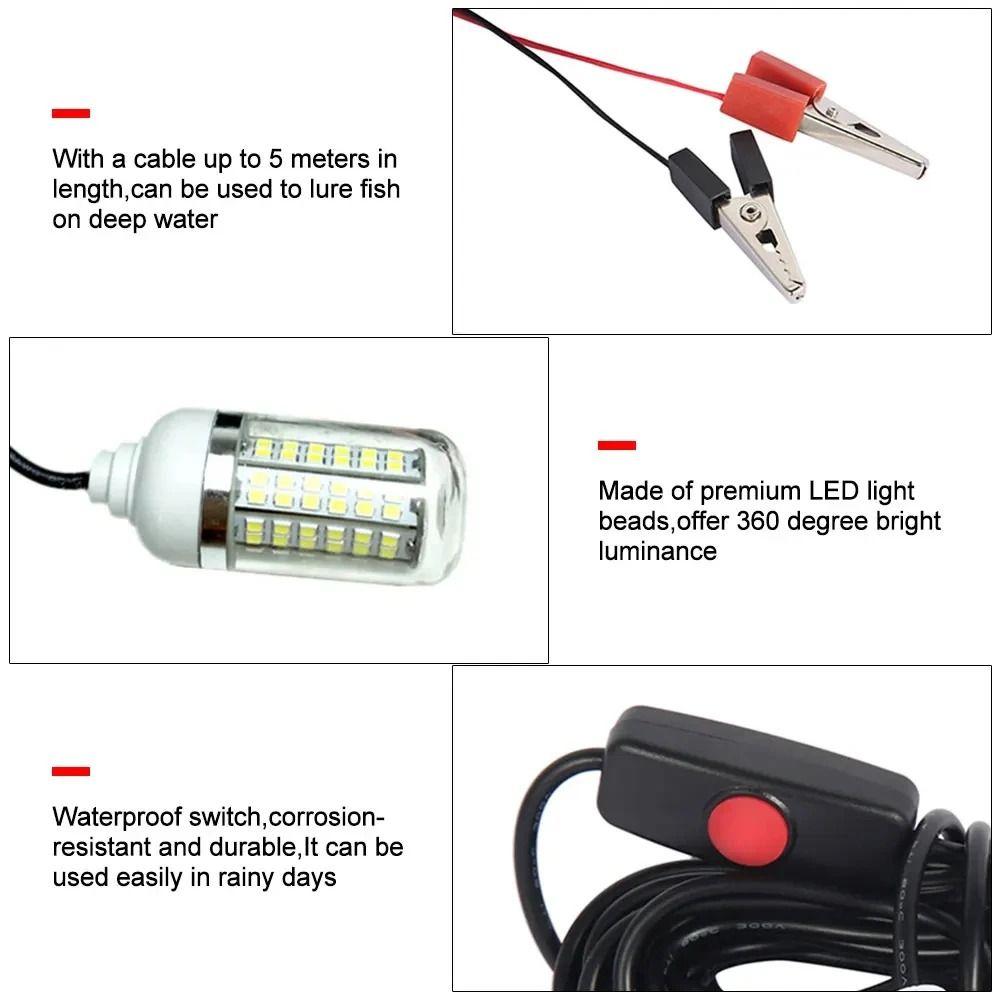 Underwater Fishing Trap Light 108 Leds Fishing Light LED Pool Lights Fish Finder Lamp  Squid Krill