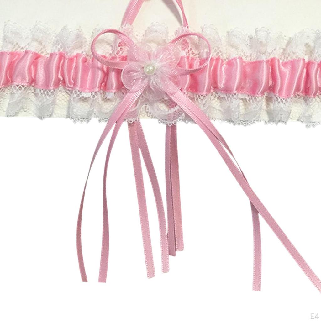 Stretch Lace Wedding Garters with Ribbons Thicken Garter Set for Parties Cosplay Keepsake Women