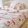 Garden Florals Pattern Quilt Summer Air Conditioning Thin Comforter Cute Rabbit Printed Soft Quilted Quilt for Kids Boys Girls