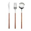 Vintage Rosewood Handle Steak Main Dinner Knife Fork Spoon Stainless Steel Tableware Hotel Light Luxury Dinnerware Set