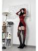 American Sexy Red Cowl Neck Hooded T-Shirt for Women – Ruffle Hem, Irregular Sleeves, Slimming Fit
