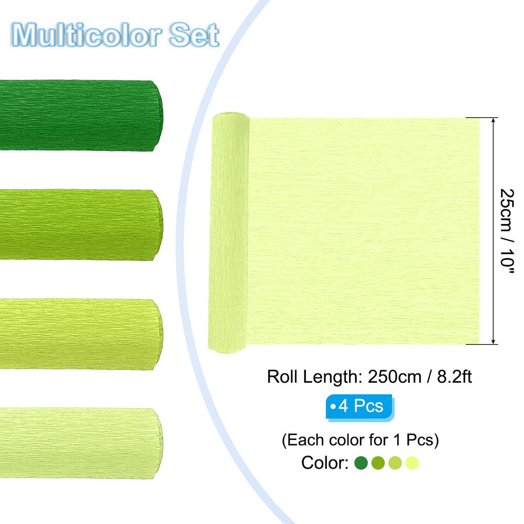 4/8 Rolle Krepppapierrolle Weiches Papier Luftschlangenblatt für Basteln Blumenmachen Verpacken Party Geburtstag Hochzeitsdekoration 4 Farben