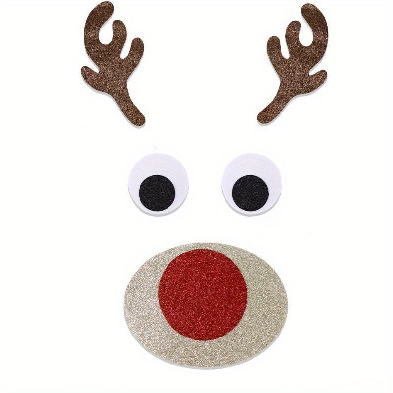 

1 комплект мультяшных наклеек на дверь из фетра, рождественские декоративные наклейки, уникальные наклейки для DIY Elk s head-1set