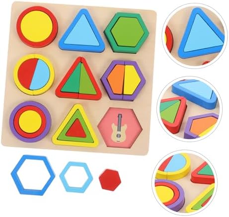 Milisten Wooden Shape Sorter Puzzle for Toddlers, Montessori Learning Toys with Colorful Geometric Blocks, Educational Preschool Toy