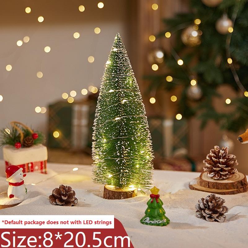 2025 Mini Christmas Tree Decoration Ornament Home Desktop Lights String Glowing Christmas Tree Xmas Holiday New Year Craft Decor