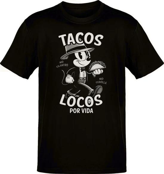 Tacos Locos Old School Graphic Tee Shirt M