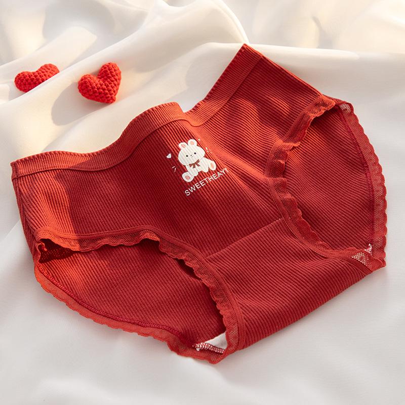 A-class Baby Cotton Underwear Female 7A Antibacterial Crotch Zodiac Year Ankora Red Girl Underwear Pure Cotton Triangle Underwear Panties