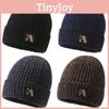 A Letter Printing Beanie Caps Solid Color Knitted Hat Windproof Gifts Fashion