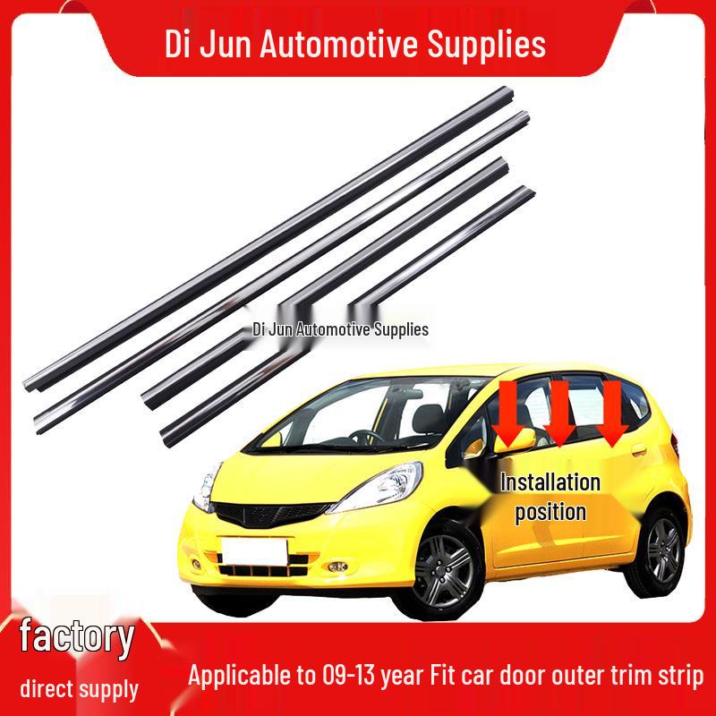 

09-13 Honda Fit 2-го поколения Наружный уплотнитель дверного стекла Водоотвод Right Front Door (Black)
