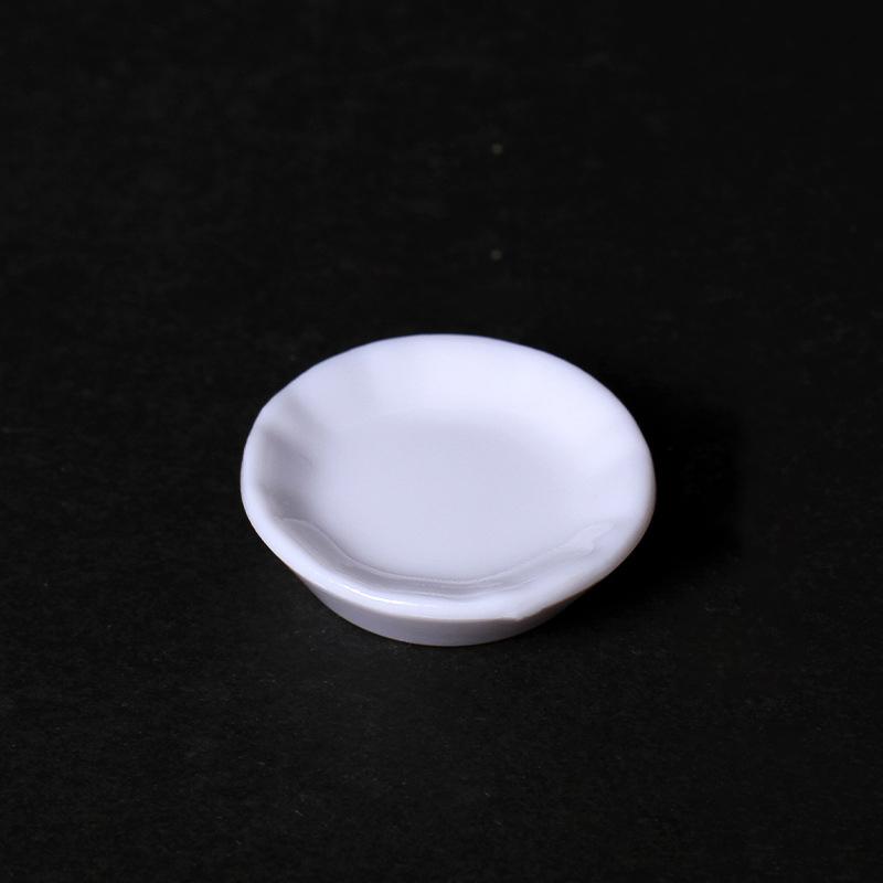 5Pcs 1/12 Dollhouse Miniature Plate Dessert Lace Dish Tableware Mini Doll Kitchen Decor Accessories Toy Model Play House Toys