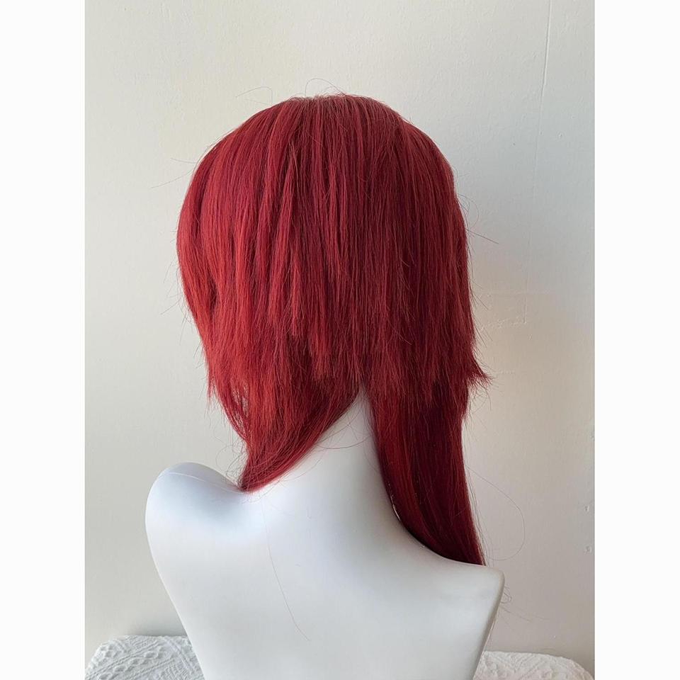 Synthetic Middle Score Cosplay Wig Mullet Head Wig Natural Black Red Gold High Quality Wig For Boy Short Short Straight Wolf Wig