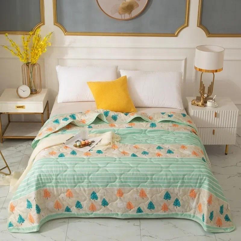 1PC 100X150cm Cute  Printed Spring Summer Comforter Adults Children Soft Breathable Quilting Quilt Single Bed Blanket Quilts