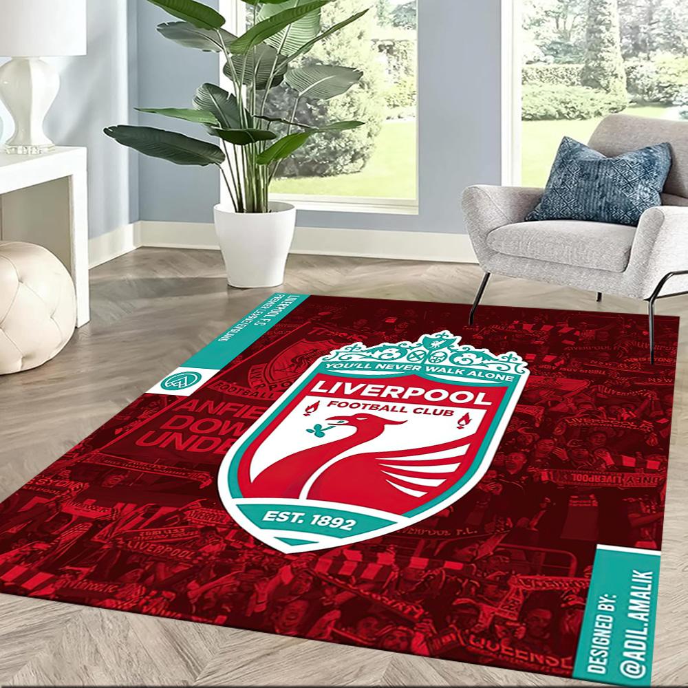 Liverpool Football Club Teppich Geeignet für Dekoration Zimmer Küche Spielzimmer Wohnzimmer Rutschfester Teppich Büro Heimdekoration