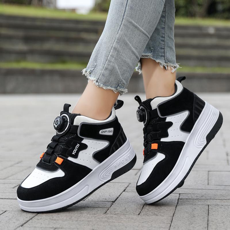 31-42 Boys Roller Skates Shoes Removable Flat Shoes Girls Roller Skates Sneakers for Kids
