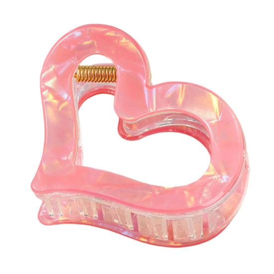 

Hair Claw Anti-slip Teeth Hollow Heart Design Hair Clip Medium Size Back Head Shark Hair Claw Strong Grip Hair красный