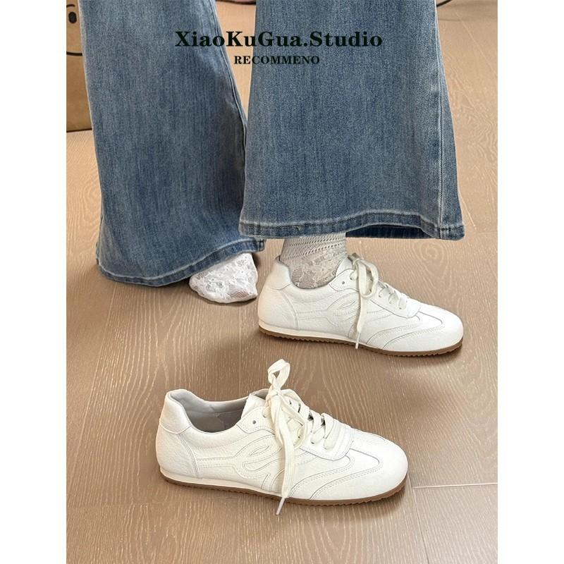 Retro kleine weiße Schuhe Damen 2025 neu Herbst vielseitig weichsohlig Agande Trainingsschuhe rutschfest lässige Sportschuhe