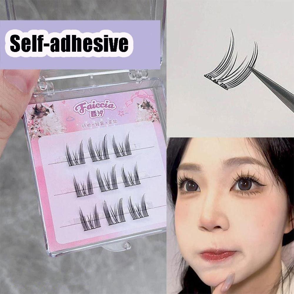 Press On Segmented Eyelashes Natural Long Individual Eyelash  DIY Eyelash Extension