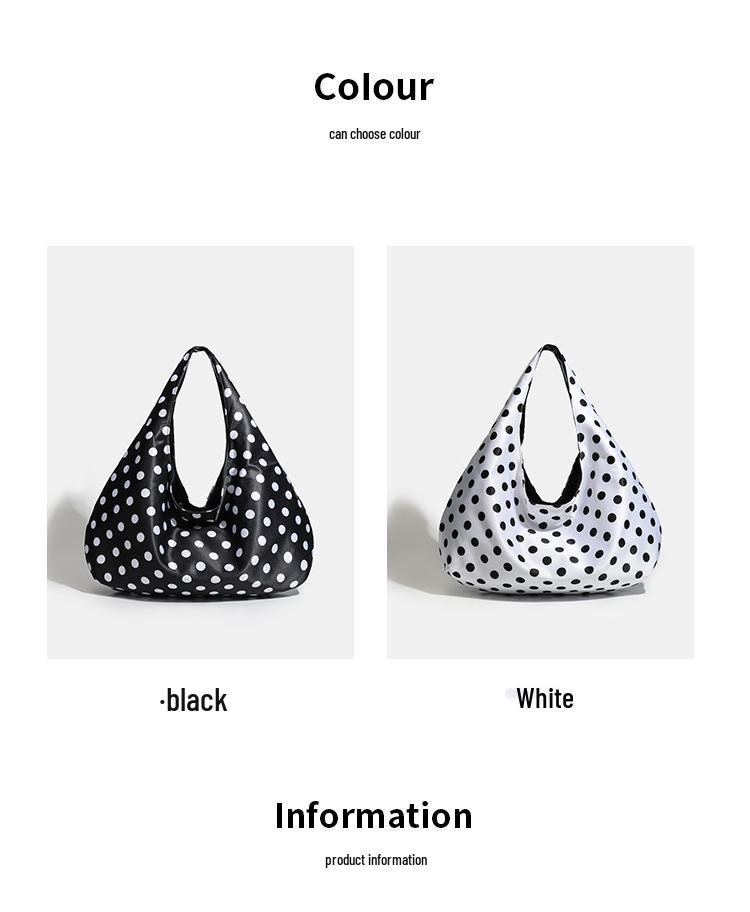 Korean Style Polka Dot Canvas Tote: Literary Shoulder Bag for Female Students