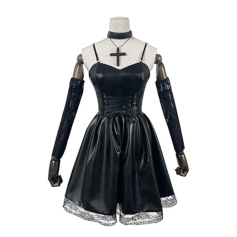Death Note Cosplay Costume Misa Amane Cosplay Black Suspender Skirt Halloween Lolita Dress Set