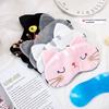 Plush Cartoon Cat Iron-on Cold Hot Compress Sleep Eye Mask Children's Universal Winter Home Outdoor Light Blocking