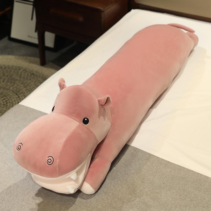 88/120cm Cute 3 Colour Long Pillow Hippopotamus Plush Toy Soft Stuffed Animal Toys Giant Cushion Birthday Gift Room Decoration
