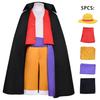 Serie Ett Stykke Wano Land Monkey D Luffy Cosplay Herresett Inkludert Hatt