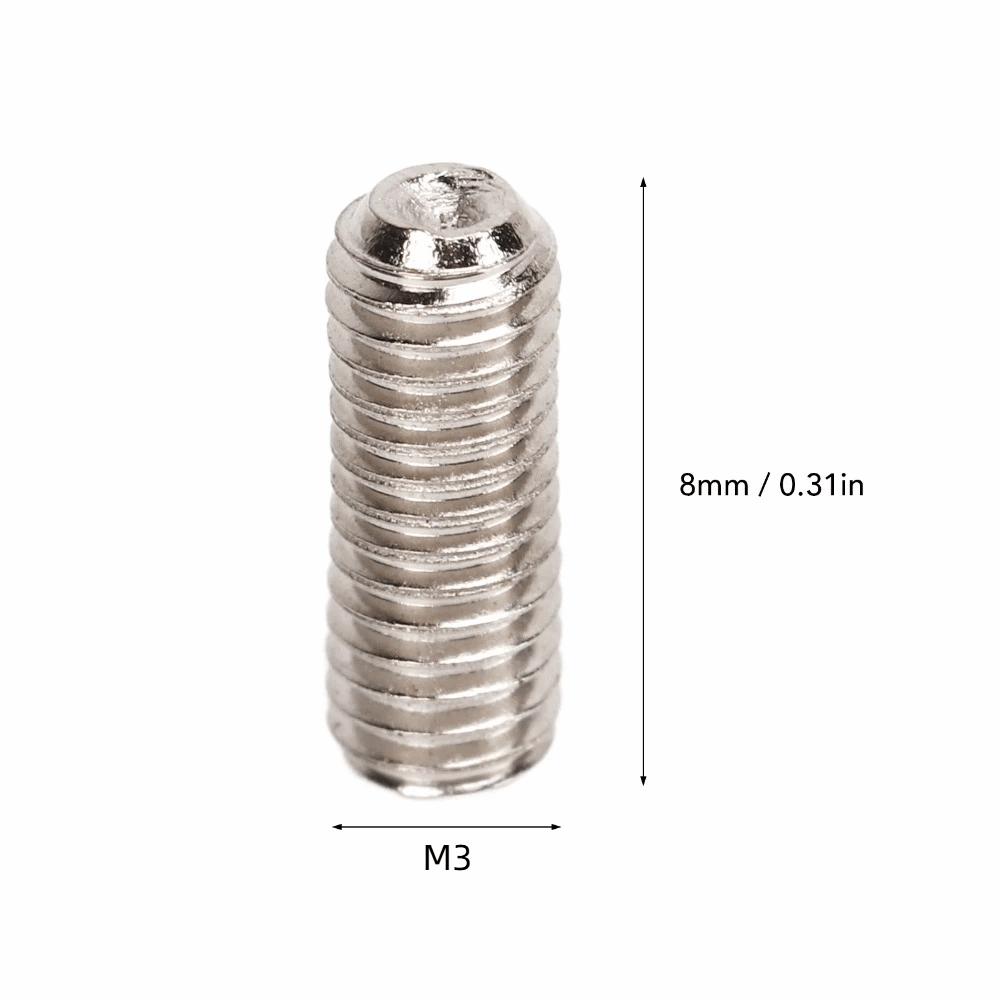 12 PZ Viti Sellette Ponte Metallo Argento Kit Ferramenta Ponte Chitarra Per Chitarra Elettrica