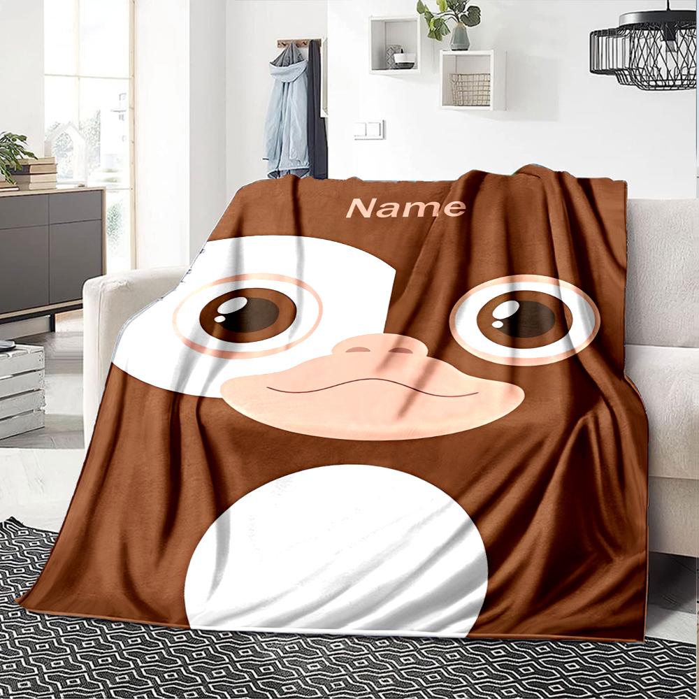Custom Name Gremlins Theme Printed Blanket - Perfect for Couch, Bed, Travel & Outdoor Use | Machine Washable, Cozy & Durable.