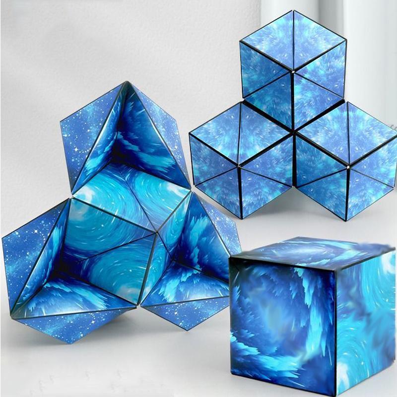 Cubo Mágico Magnético Cambiable Geométrico 3D Divertido Anti Estrés Cubo Rompecabezas de Mano Flip Juguetes Creativos para Niños Adultos Ansiedad Fidget