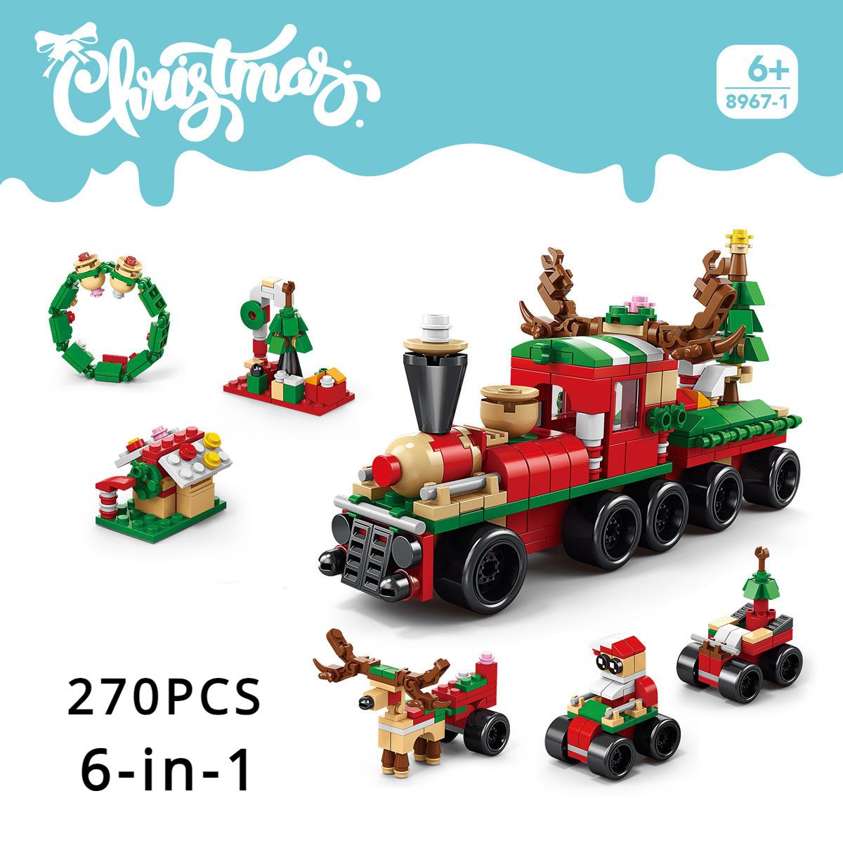 

Рождественская уличная сцена Лось-головоломка-головоломка Детские строительные блоки игрушки without box