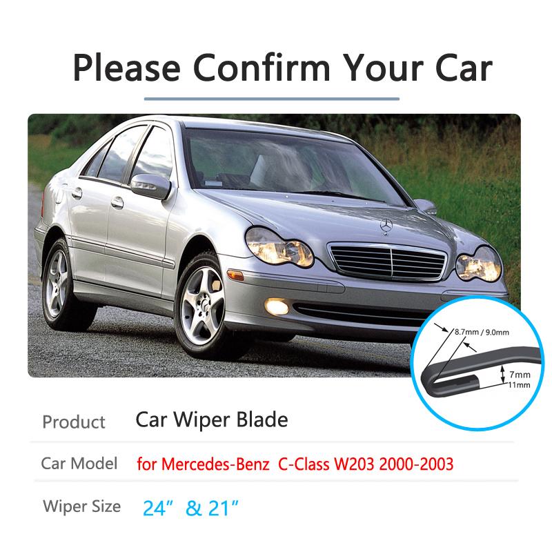 for Mercedes-Benz C-Class C32 W203 2000~2003 2001 2002 Front Window Windscreen Windshield Wipers Car Wiper Blade Car Accessories