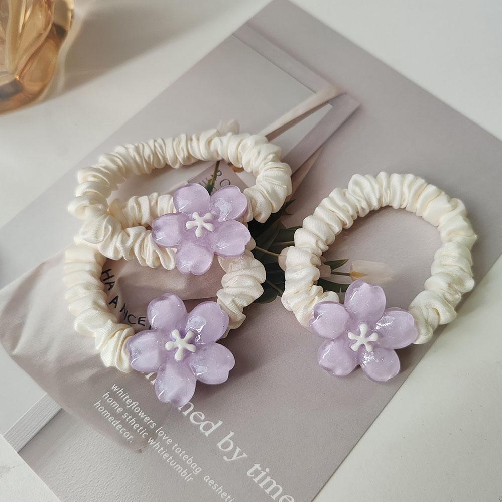 3PC European and American Beautiful Flower High Elasticity Hair Ties for Women Girls Ponytail Holder Hair Rings Rope Accessories