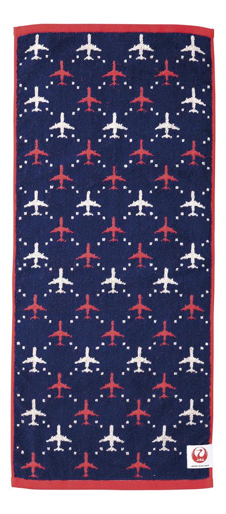 Marushin Face JAL Japan Night 34 X Jacquard 6205001500 Towel, Airlines, Flight, 80cm, 100% Cotton, Weave,