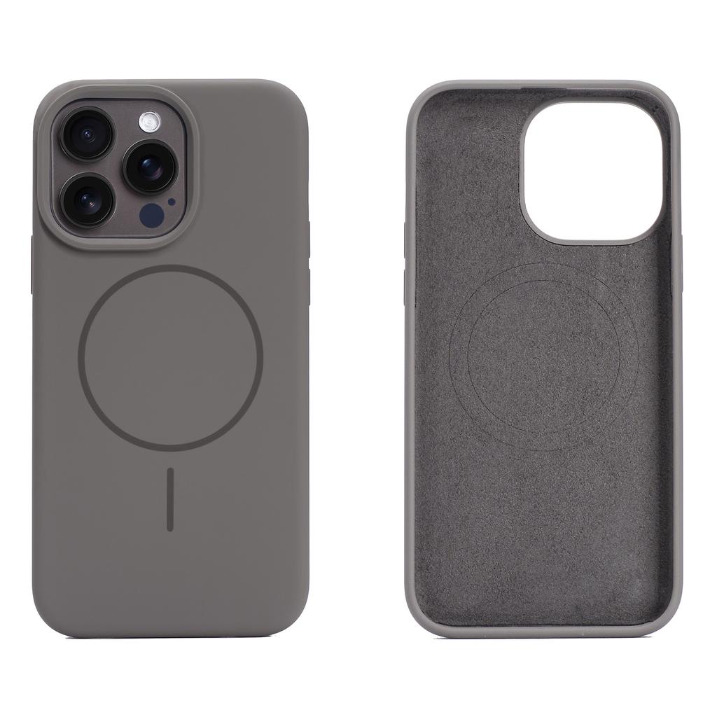 For iPhone 14 Pro Max Magnetic Case Liquid Silicone Phone Back Cover Support Card Holder Pop-Up Function