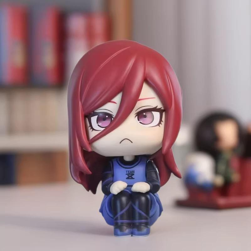 Blue Lock Q Version Figures: Isagi, Hiori, Shizuki, Hyoma, Chigiri, Kunigami Ryosuke Models Dolls Case Ornaments