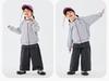 2026 Spring Girls' Fake Two-Piece Wide-Leg Cotton Pants by Dudu Home