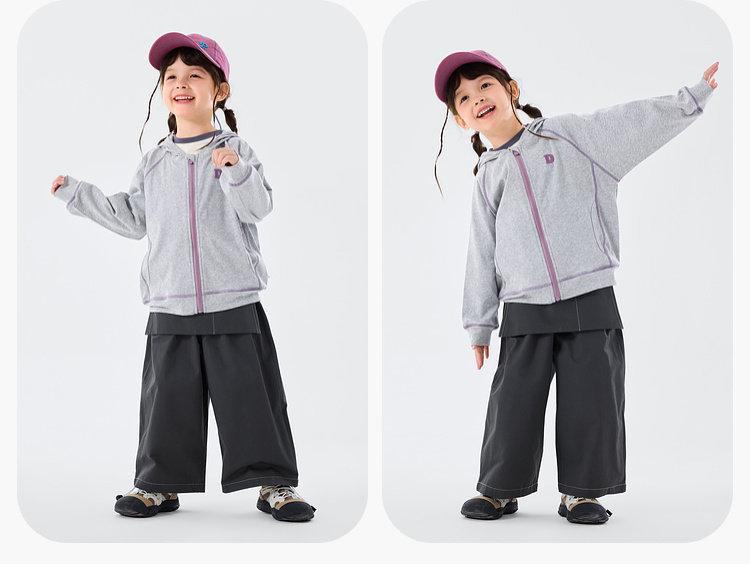 2026 Spring Girls' Fake Two-Piece Wide-Leg Cotton Pants by Dudu Home