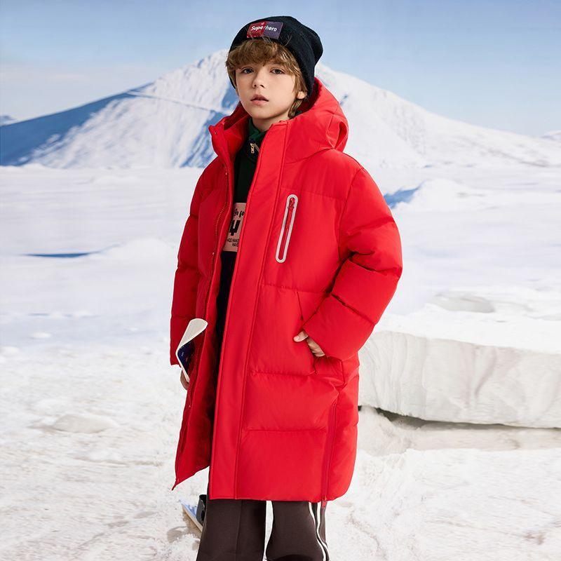 Ny Stil Extrem Kyla Pojkar och Flickor Dunjackor Mellanlång Knälång Bomullsjacka Förälder-barn Medium