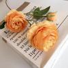 Charm 3 Heads Artificial Flower Peony Home Wedding Decoration Silk Fake Flower Pink European Rose White