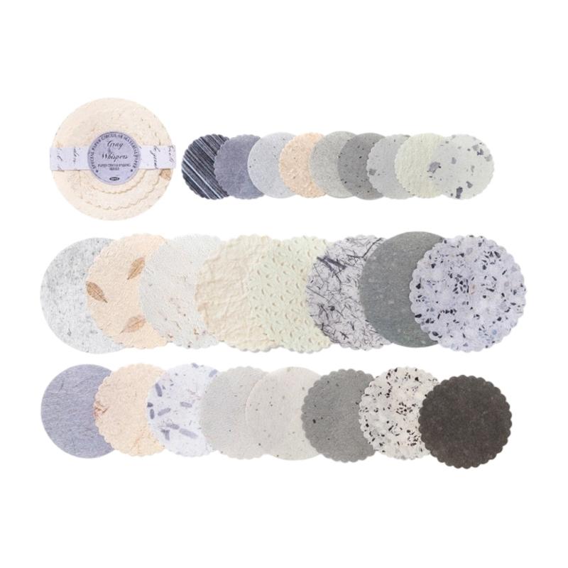 Light Retro Decorative Paper Disks Paper Disc For Journals Gift Packaging Creative Projects Soft Color Palette
