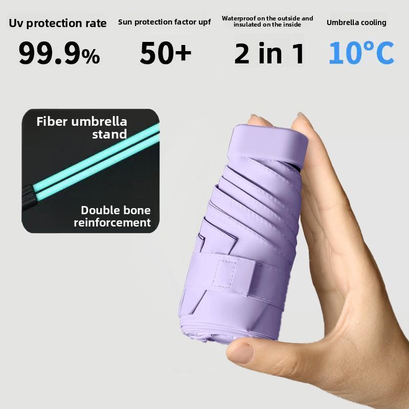 Fashionable and Popular Foldable Portable Mini Mini Umbrella, High-quality Mini Ultra Light Mini Umbrella, Women's Sunshade Umbrella