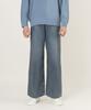 SALON DE SEOUL Unisex Washed Semi-Wide Denim Pants - Blue